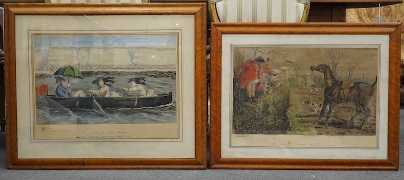 John Leech (1817-1864), two colour lithographs comprising ‘Not a Bad Idea for Warm Weather’ and ‘Mr Jorrocks’, 43 x 58cm, maple framed. Condition - fair